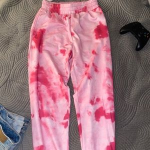 pink tie dye sweatpants